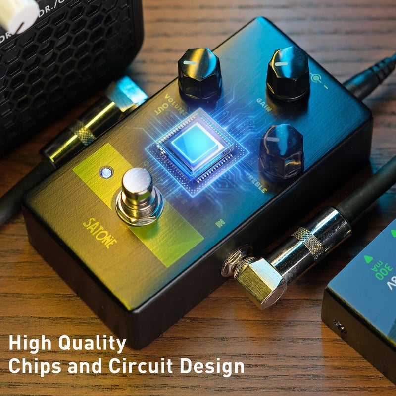 SATONE S806 Tubo Overdrive Electric Guitar Effect Pedal - Mid Boost Overdrive Effect Preset Acoustic Metal Pedal with True Bypass - Image 3